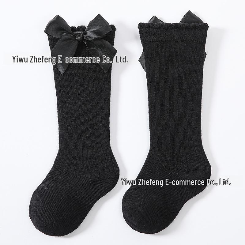 Испанские розовые детские носки до колена с большим бантом для девочек