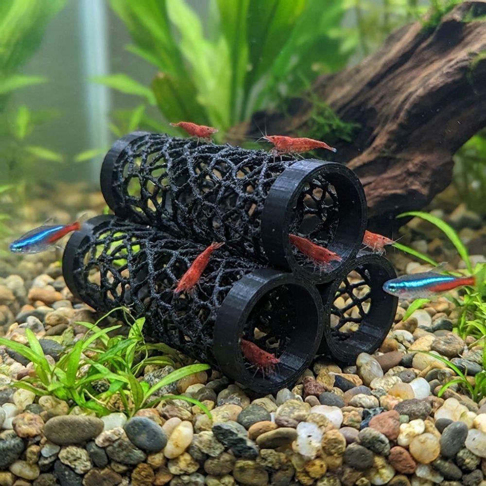 Hollow Out Fish Shrimp Hideout Shelter 3D Printed Betta Hideaway House Fish Tank Ornaments