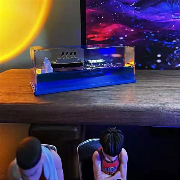 Круизный корабль, бутылка с дрейфом жидкости, песочные часы, украшение для рабочего стола, креативный круизный поплавок с айсбергом, игрушки для снятия стресса, подарки