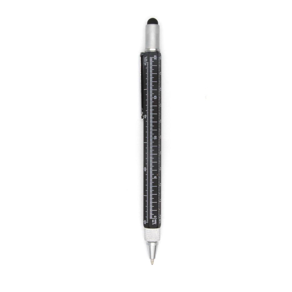 6-in-1 Multi-functional Tool Pen: Touchscreen Stylus, Double-ended Screwdriver, Ruler, Metal Ballpoint