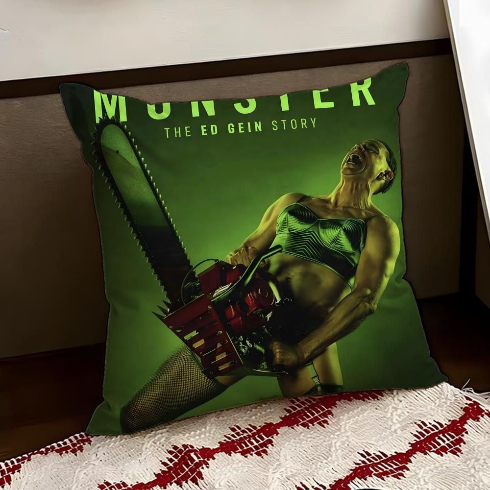 MMonster The EEd Gein Story Cushion Cover Reversible Soft Durable Pillow Cover Home Car MultiScene Use for Daily Comfort