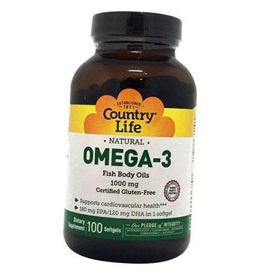 Рыбий жир Омега-3, Omega-3 Fish Body Oil, 100гелкапс (67124003)
