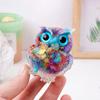 Natural Crystal Owl Figurine Handmade Resin Owl Statue Filled with Crystal Stones Tabletop Owl Ornament