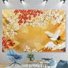 2D Printing Oriental Crane Canvas Art, Red Plum Blossom and Fuji Mountain Wall Decor