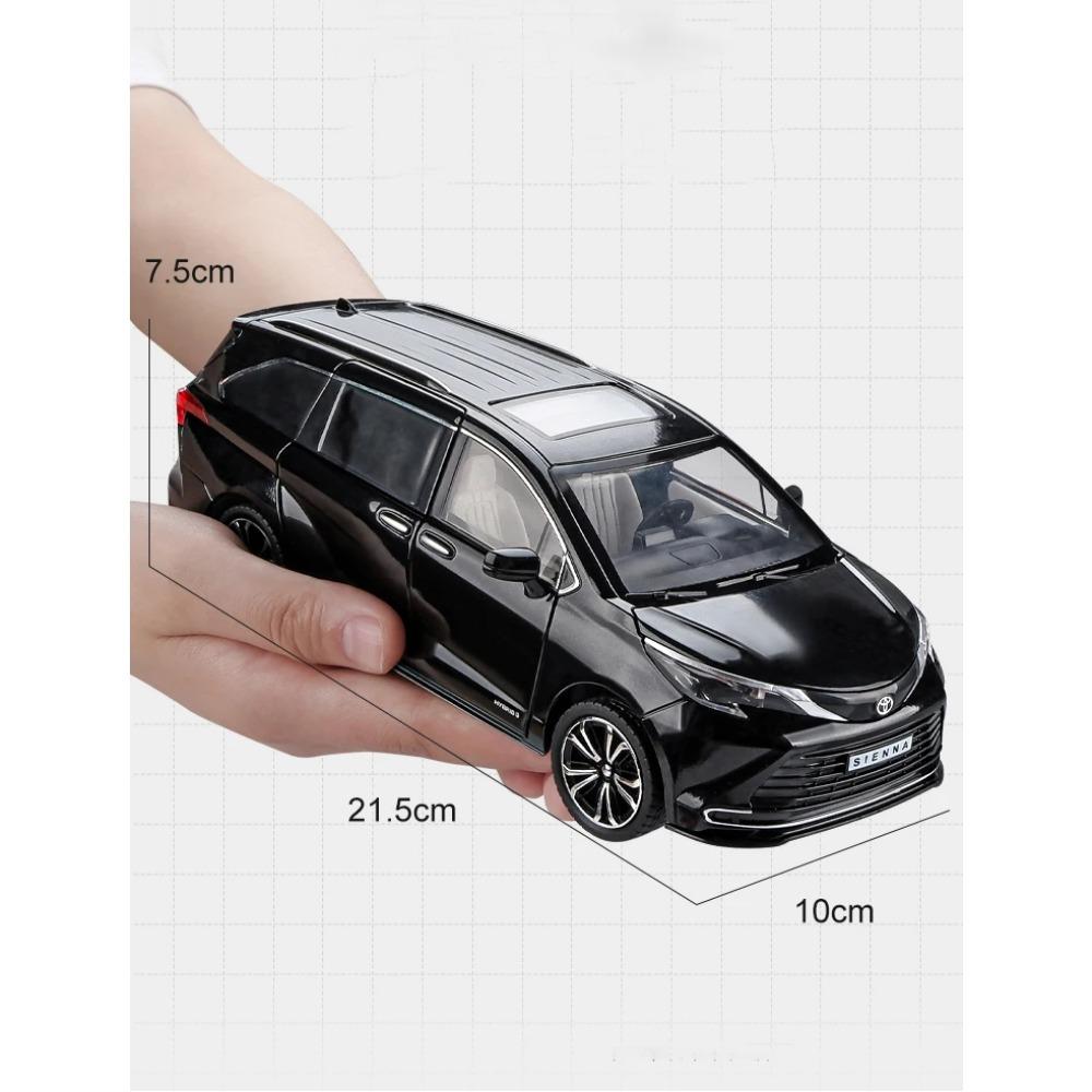 НОВЫЙ 1/24 Toyota Sienna MPV Модель автомобиля из сплава Со звуком и светом Оттяжный механизм Детская игрушка Коллекционные предметы Подарок на день рождения
