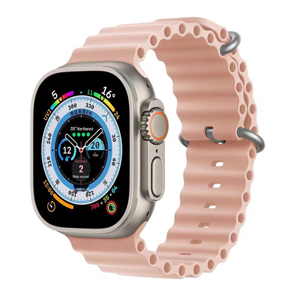 Ремешок для часов Apple Marine: Двухцветный силиконовый ремешок для Apple Watch 8/7/SE/Ultra — идеально подходит для занятий спортом