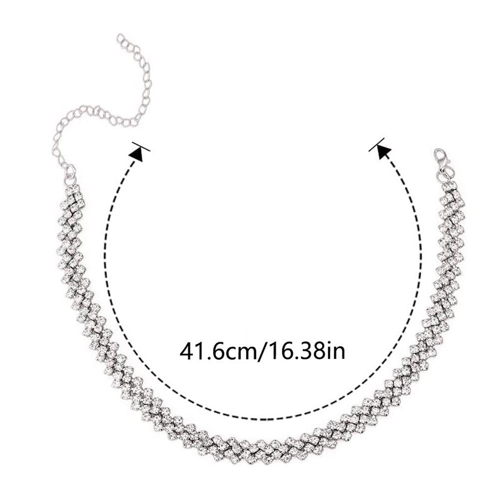 Полный горный хрусталь блестящее ожерелье Роскошная хрустальная цепочка Ювелирный блестящий воротник для выпускного вечера для новобрачных