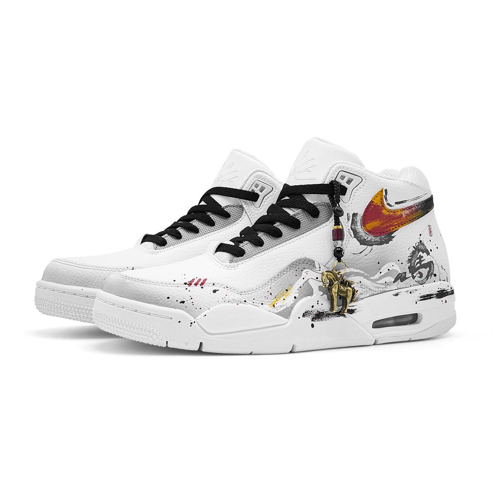 Nike Flight Legacy White Steed Inkstep Abrasion Resistant Coverage Support Height Increasing High top BQ4212-101(Team861-)