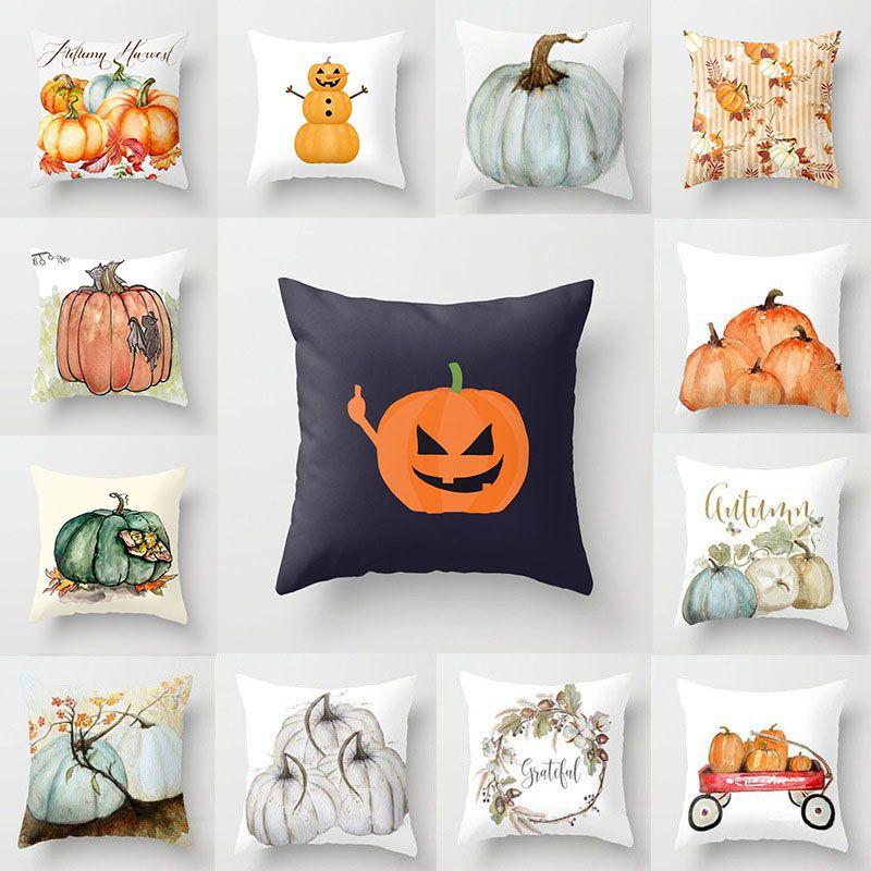 Супермягкая осенняя наволочка на подушку с тыквой на Хэллоуин для уютного дома и декора дивана
