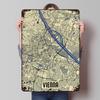 Постер с картой Вены Настенное искусство на заказ Ретро Винтажные Металлические Жестяные Вывески для Комнаты Современное Украшение для Дома Уютный Дом