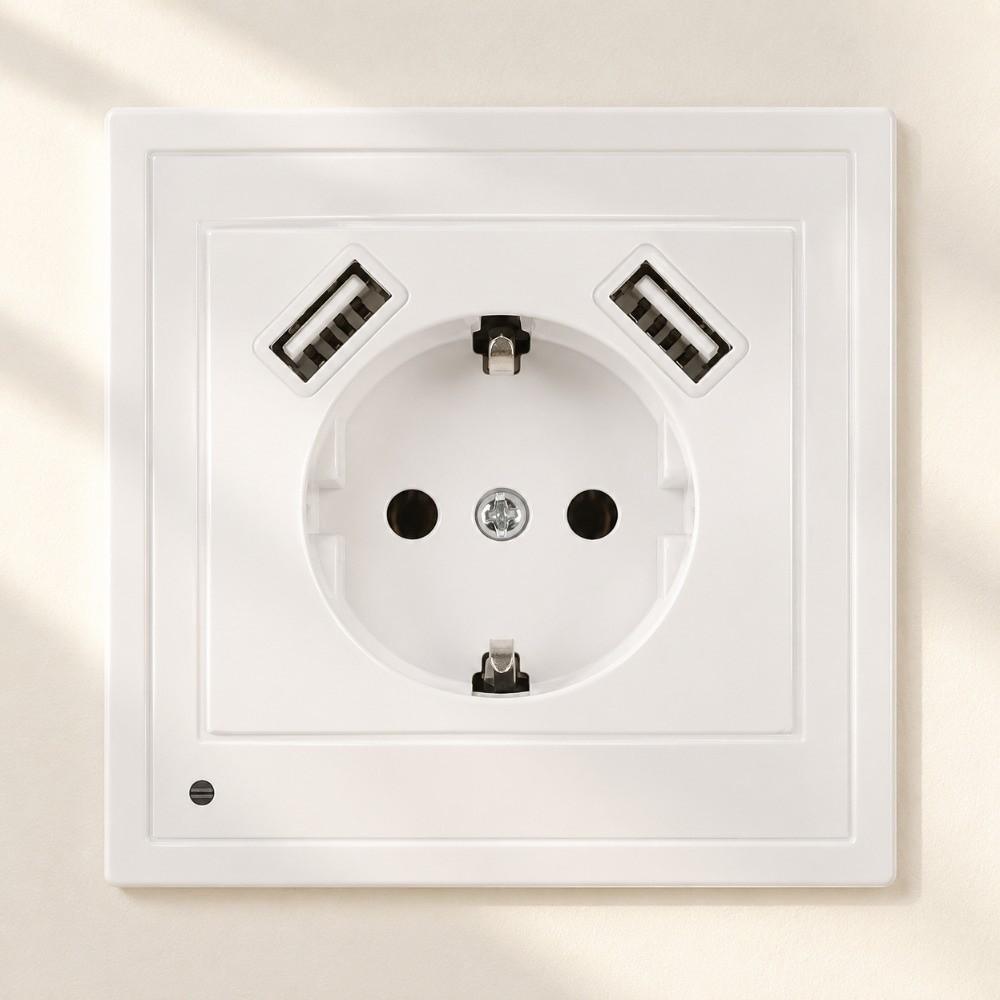 EU Standard Wall Socket 5V 2A Power Wall Outlet Universal USB Charger Power Socket Office Use