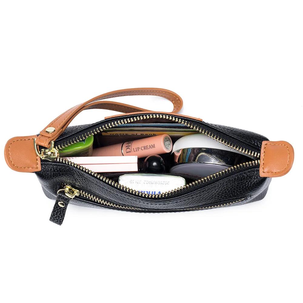 Новый модный кожаный женский кошелек контрастный клатч для мамы портативный нишевый универсальный наручный когти большой емкости