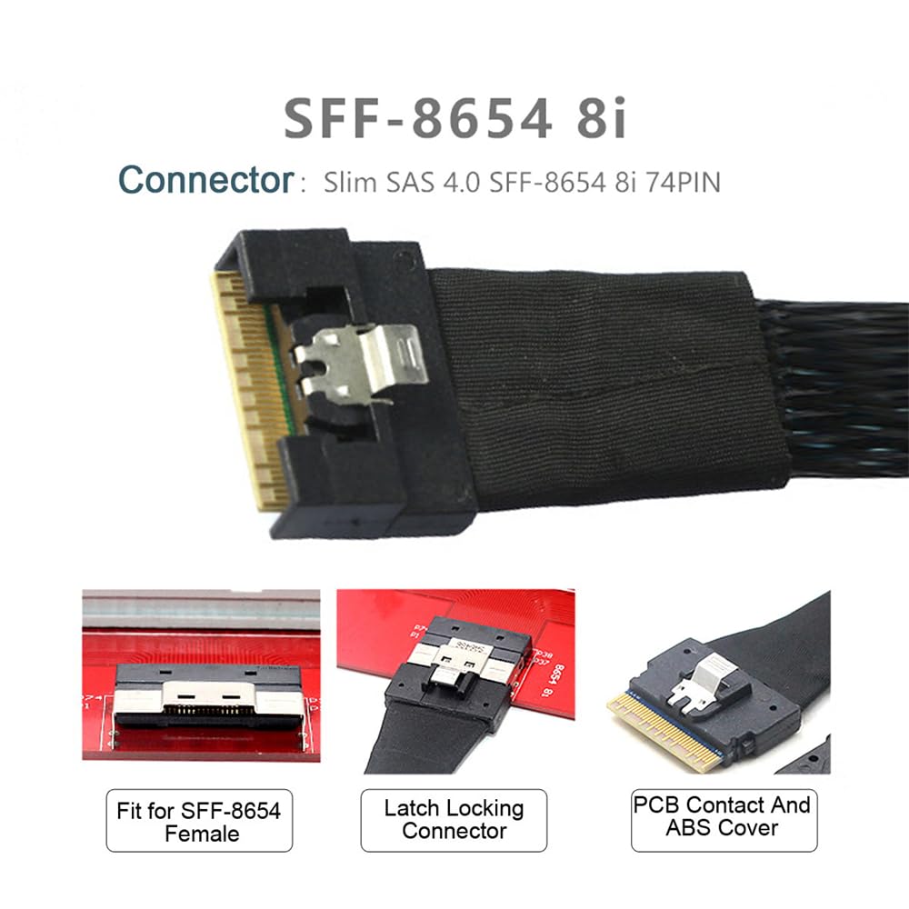 Cablecc Oculink PCIe Кабель для передачи данных Активный кабель 8i на 8i 8X Slimline SSD 50 см PCI-Express SFF-8611 SFF-8654