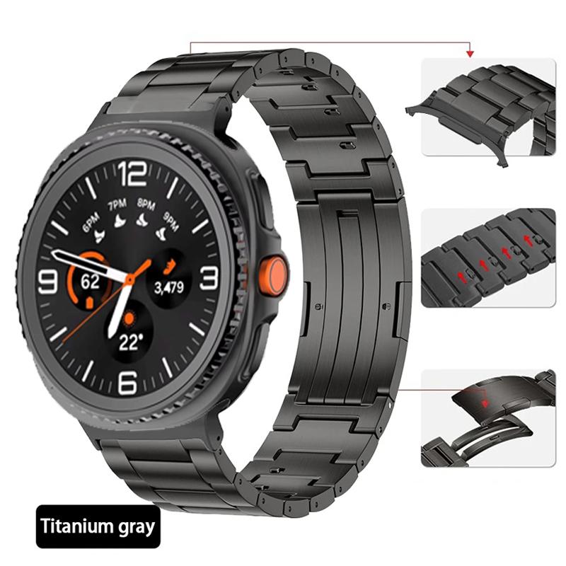 Титановый ремешок с быстрой фиксацией для Samsung Galaxy Watch 8/8 classic 44мм 40мм 46мм Браслет Наручный ремешок Galaxy Watch 2026 Ultra 47мм