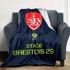 Stade Brestois 29 Print Flannel Blanket High Quality Warm Comfortable Cover for All Seasons Perfect for Gifts Home Decor