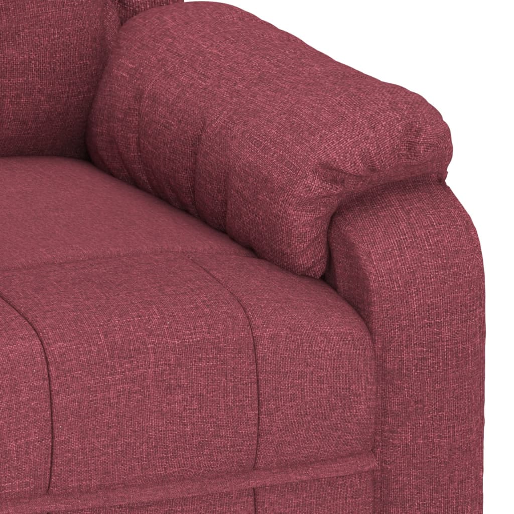 Electric Massage Chair Burgundy Fabric