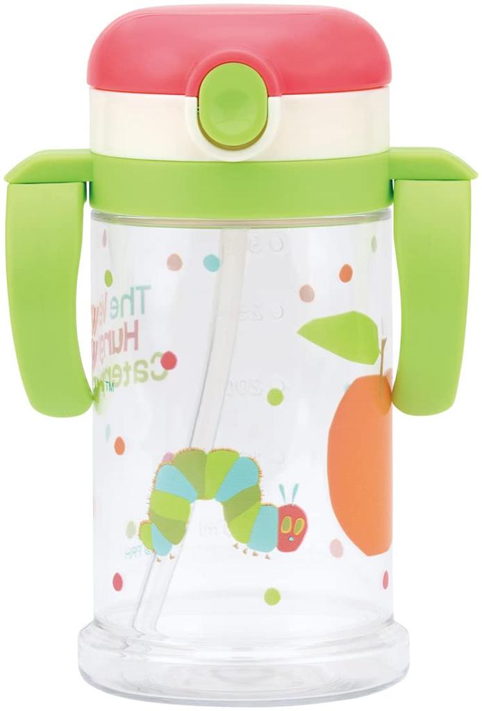 Skater Baby Straw Mug 370ml 2-Way Foldable Handle Shoulder Strap Curious George Around 1 Year and Older KSHW2N-A