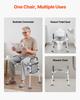 VEVOR Bedside Commode Chair, 227 kg Capacity, 4-in-1 Portable Toilet and Raised Toilet Seat with Padded Seat & Armrest, Detachable 5L Bucket