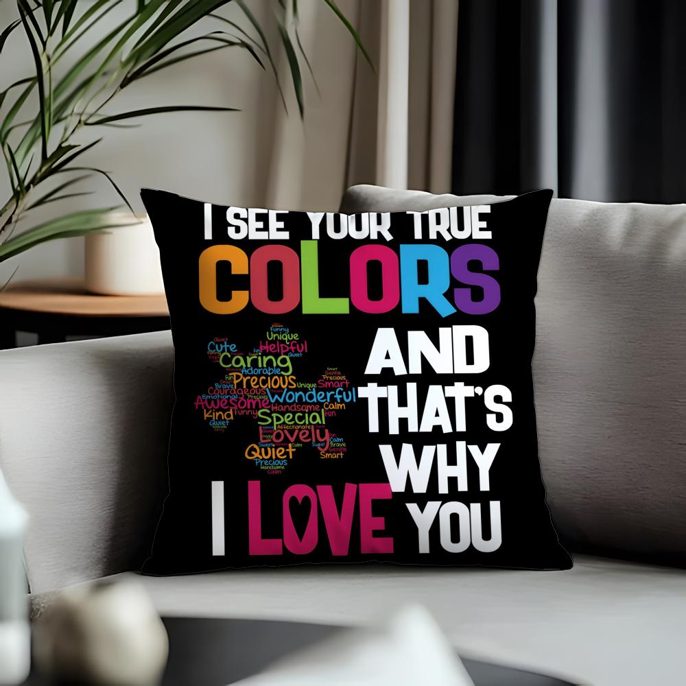 Trending AAutism Support Puzzleable Cushion Cover Antidustmite Pillowcase Invisible Zipper Silky Short Plush Sofa Cushion Cover