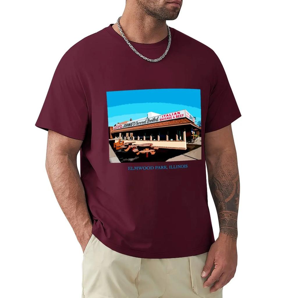 Johnnies Beef Elmwood Park Chicago Food Classic TShirt Blouse sweat Mens tshirts