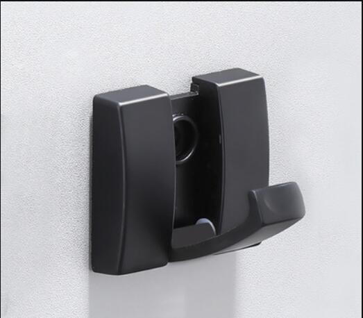 Tuqiu Черный крючок для халата Складная антикварная вешалка для одежды Вешалка для полотенец Алюминиевый кухонный крючок Дверная вешалка для настенного монтажа