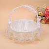 Bamboo Woven Handheld Wicker Basket White Lace Storage Fruit Basket High Quality Flower Basket