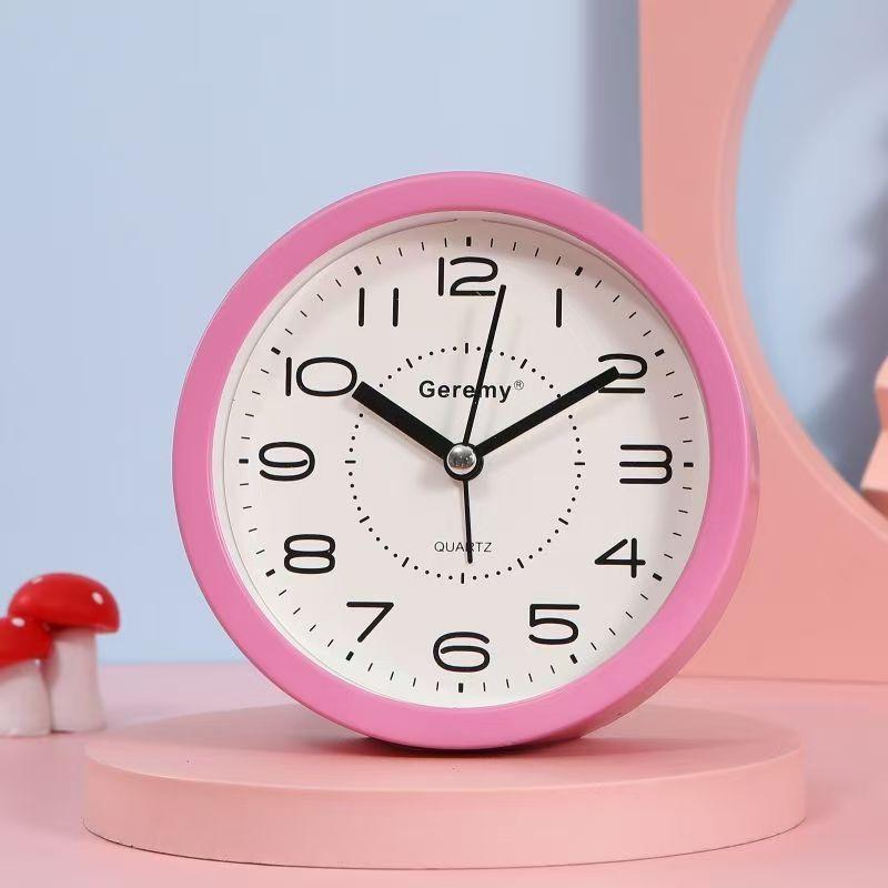 Nordic simple alarm clock student bedside silent clock multi-functional desktop ornament small desk clock desk quartz clock