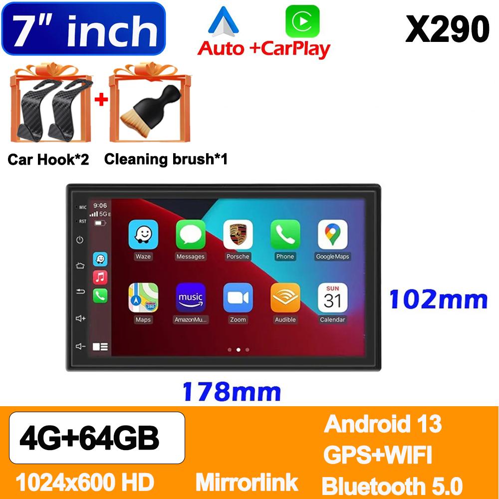 Android13 7 9 10 Inch Car Radio GPS 2 Din Radio Stereo Receiver Player 64G Multimedia Player Wireless CarPlay Android Auto Gift