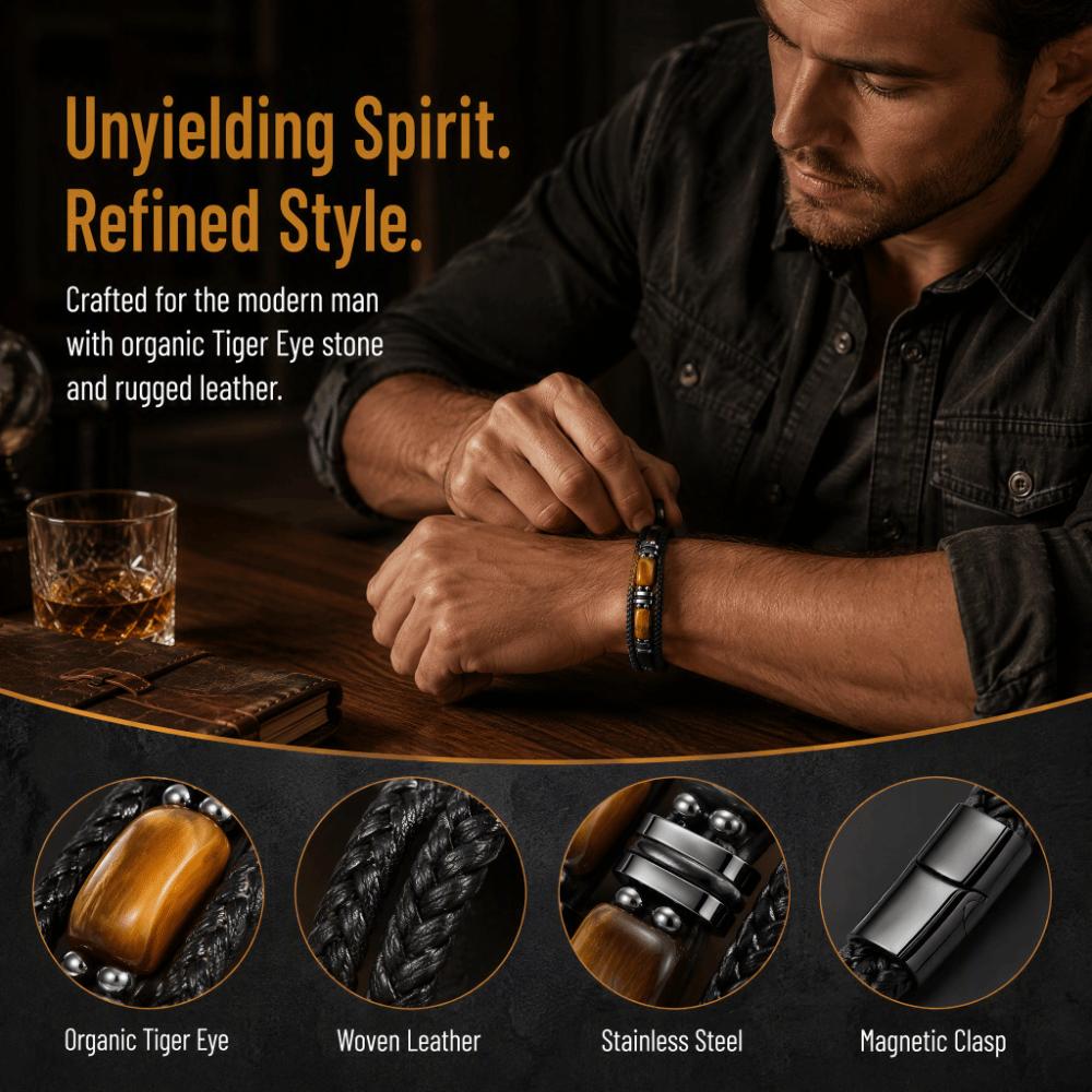 Hand-woven Leather Bracelet Magnetic Buckle Men's Bracelet Bulk Order Braided Leather Bracelet Men
