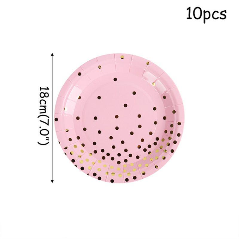 Восхитительная розово-золотая одноразовая посуда для создания праздничной атмосферы