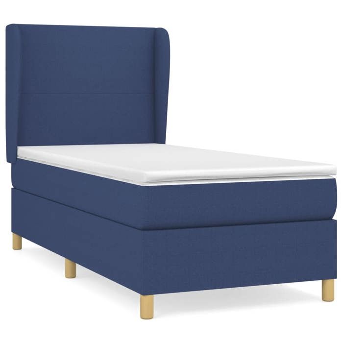 Maison Exclusive - Sommier à lattes de lit avec matelas Bleu 90x190 cm Tissu