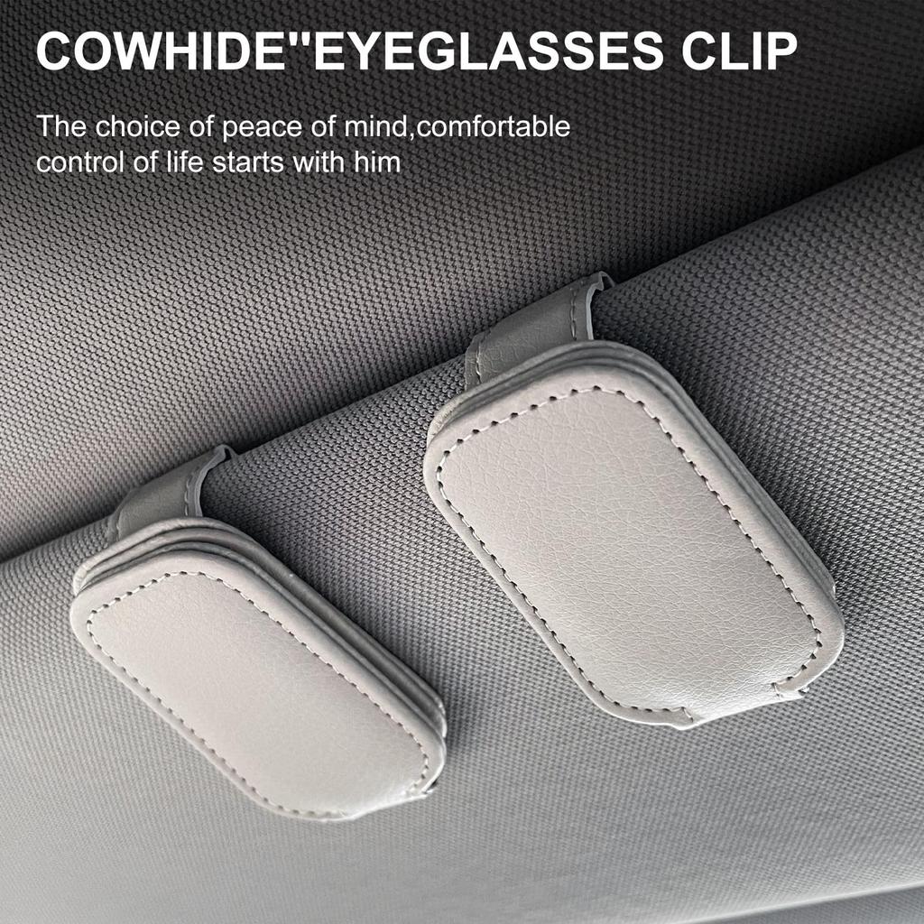 RosewineC Кожаный держатель для солнцезащитных очков на автомобильный козырек, магнитный кожаный зажим для очков и билетов, вешалка для очков, аксессуары для автомобильного козырька, 2 шт.