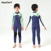 Детский купальник с защитой от УФ-лучей, с длинным рукавом, цельный, для мальчиков и девочек, возраст 4-14 лет