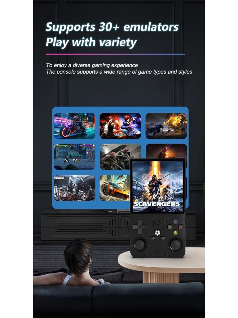 Портативная игровая консоль R36sMAX: 4,0-дюймовый HD-экран, двойной джойстик, в стиле ретро-аркады