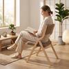 Indoor Outdoor Folding Chair 2Pcs Wooden with Thick Upholstered Cushion, Ergonomic Dining Chairs for Portable Comfort, Supports 350 lbs, Compact