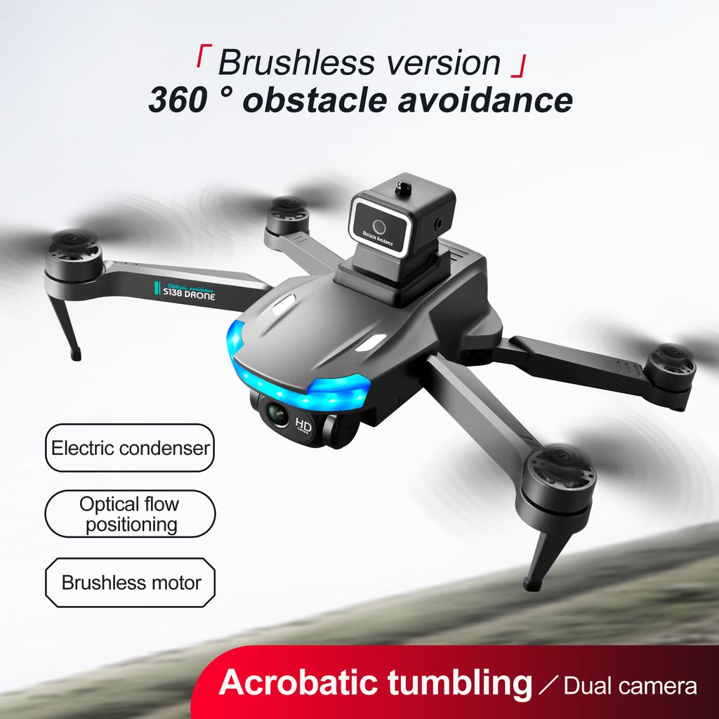 Новый S138 RC Drone ESC HD Dual Camera Wifi FPV Obstacle Avoiding Wireless Motor Складной Quadcopter Gift Toys