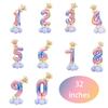 15Pcs 32Inch Gradient Color Number Balloon Column Set,Children's Birthday Party Decorations