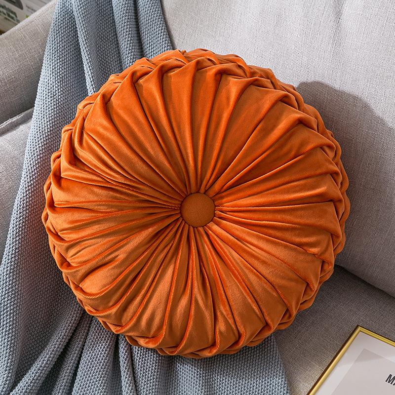 Nordic Ins Pumpkin Pillow Round Pillow Pink Seat Cushion Waist Pillow Living Room Sofa Homestay Decoration Wheels PuTuan