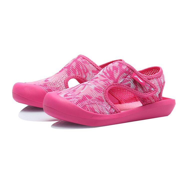 Li Ning Молодежные детские спортивные трендовые нескользящие износостойкие дышащие легкие сандалии детские сандалии розовые YKUQ058-42