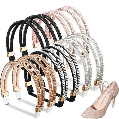 5 пар эластичных шнурков для высоких каблуков со стразами - противоскользящие съемные шнурки для высоких каблуков, босоножек и тапочек, 5 стильных цветов