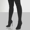 2021 Autumn/Winter Women's High-Heeled Over-the-Knee Elastic Knit Boots