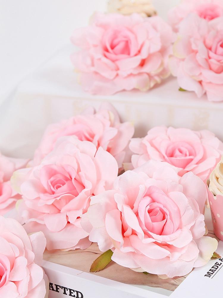 20 шт. головки искусственных цветов без стеблей оптом из шелковых головок роз для свадебных букетов своими руками цветочные праздничные столы украшения дома