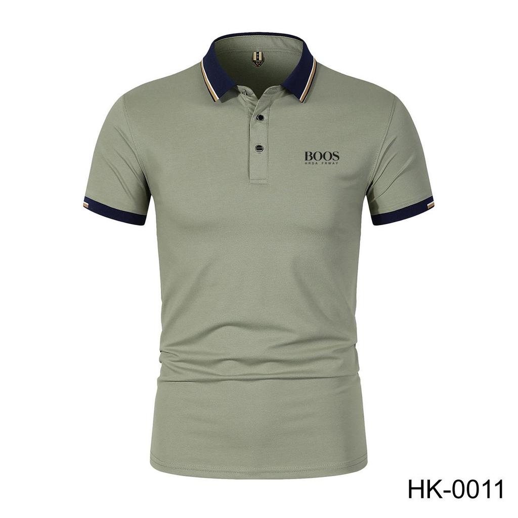 Весна/Лето Новая Хлопковая Рубашка Поло с Вышивкой и Воротником Поло для Мужчин и Женщин для Бизнеса и Отдыха