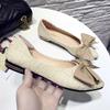Single Shoes Women's New Shoes Spring Pointed Spring and Autumn Versatile Flat-bottomed Bow Flat-bottomed Flat-heeled Single Shoes Women