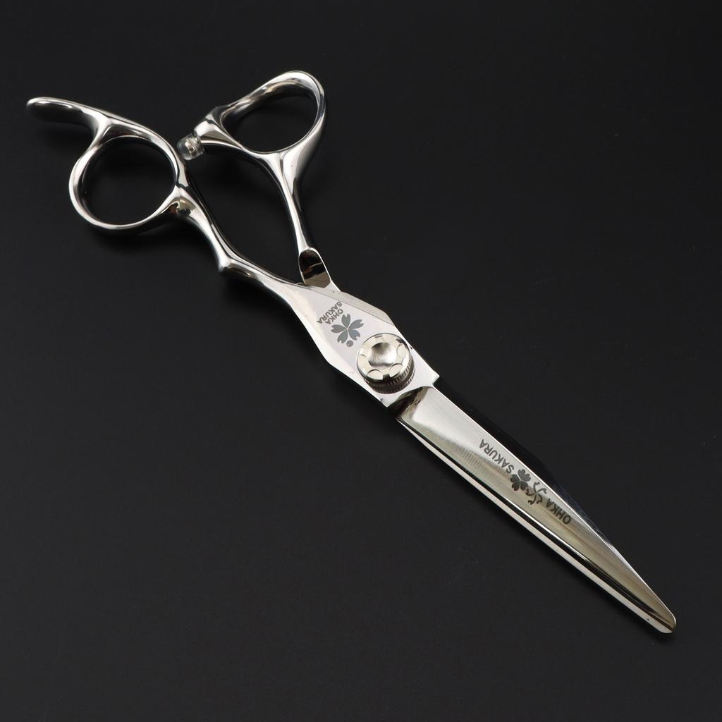 6.0 Inch Silver, Cherry Blossom Hair Scissors, Hair Scissors, Flat Scissors, Bangs Scissors, Thin Tooth Scissors