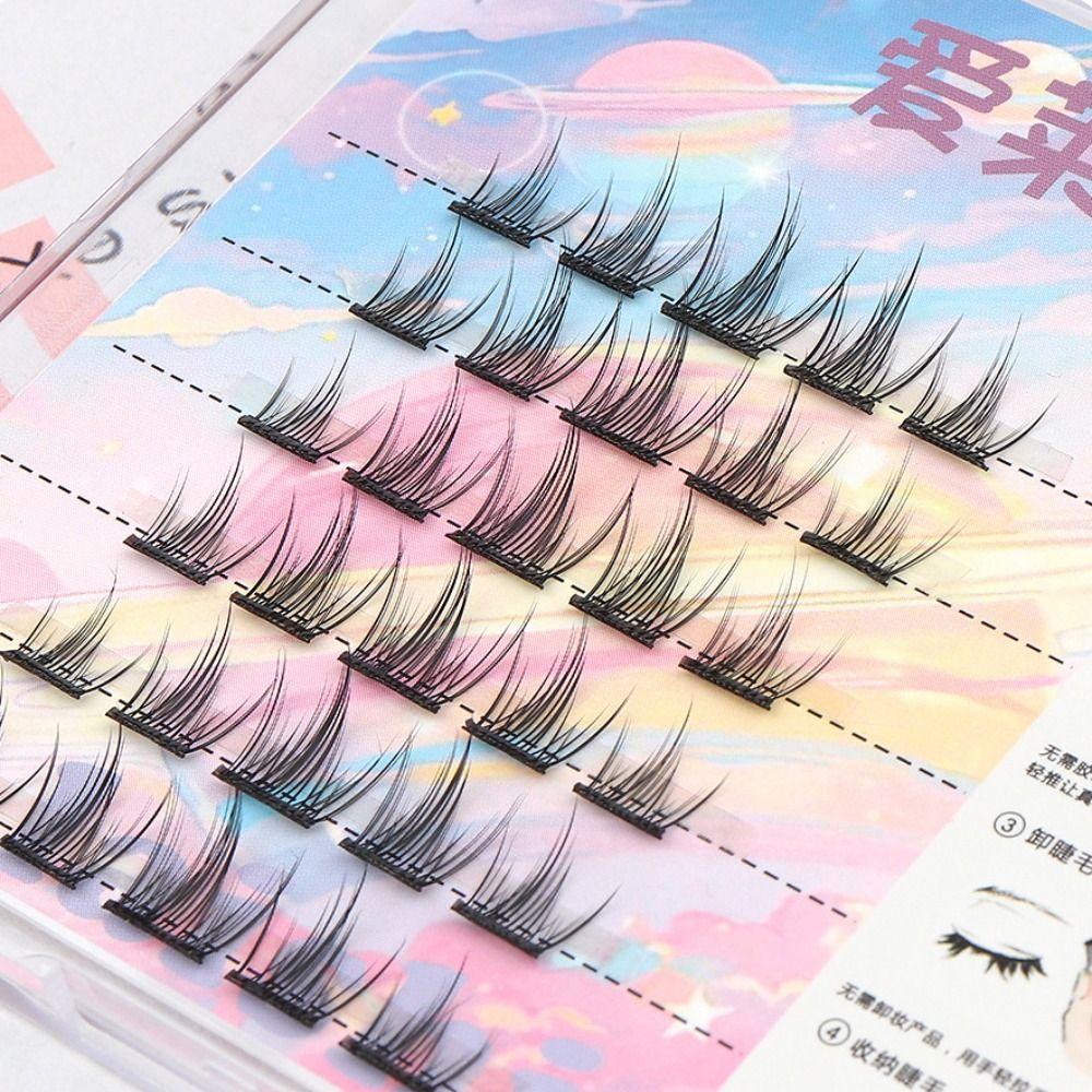 Наращивание самоклеящихся ресниц пучки Макияж без клея Накладные ресницы Наращивание ресниц