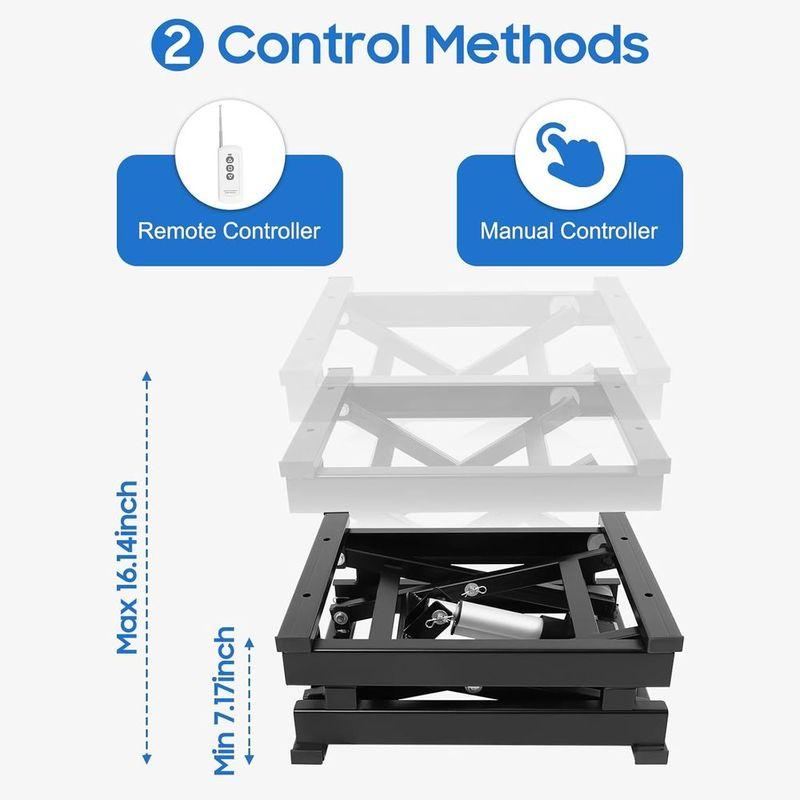 Электрический ножничный подъемный стол с регулируемой высотой и пультом управления, грузоподъемность 130 фунтов для перемещения материалов