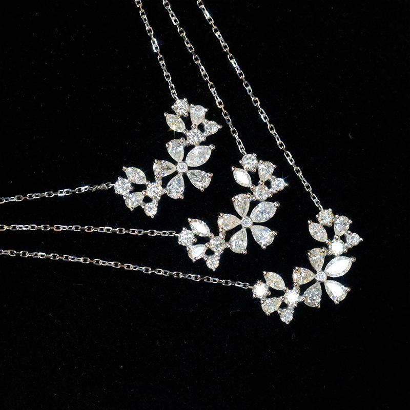 Design Flower Mori Sweet Student Light Luxury Necklace Niche Sensation Snow Cherry Blossom Women'S Premium Fresh Clavicle Chain