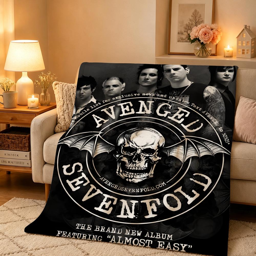 Music A-AvengedSevenfold Throw Warm And Soft Suitable For Bedroom Living Room Sofa Bed Office Travel Camping