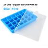 With Lid 24-hole Silicone Ice Tray Square Box Auxiliary Food Puree Cheese Jelly Mold Bar Kitchen Tool Cocktail Cube